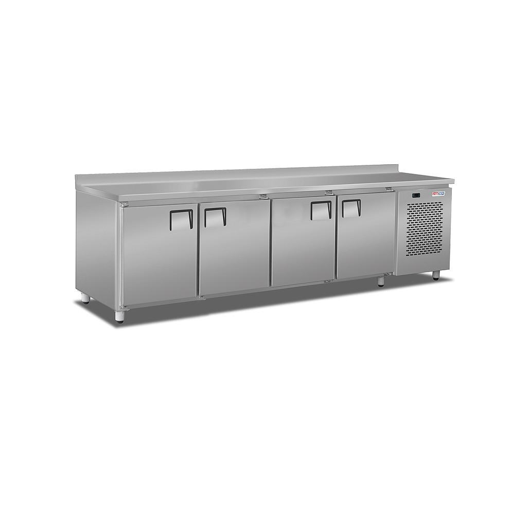Mostrador Refrigerado 2,41 mts - 4 Puertas - Int/Ext Ac. Inox. Equipo 1/3 HP