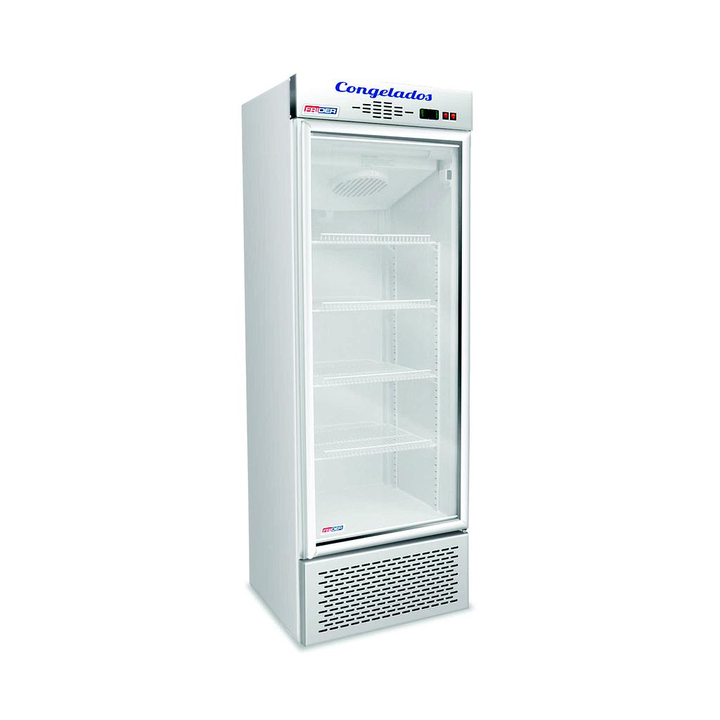 Exhibidora Vertical Baja Temperatura 500 Lts. - 1 Puerta de Vidrio con marco de Alumino - 4 Estantes - Equipo 1/3 HP