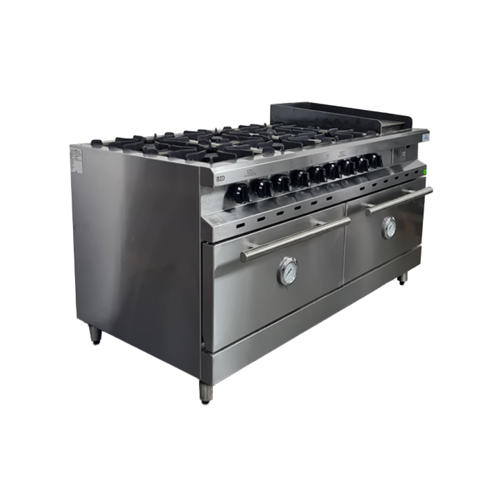 COCINA 6 MECHEROS + PLANCHA - 2 HORNOS