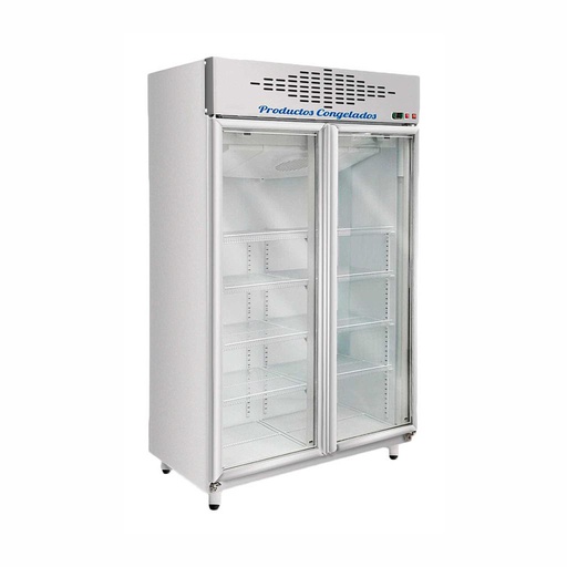 [EBT2] Exhibidora Vertical Baja Temperatura 980 Lts - 2 Puertas de Vidrio con marco de Alumino - 8 Estantes - Equipo 1 1/4 HP