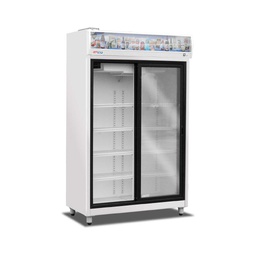[EVPCP2] Exhibidora Vertical Media Temperatura - 2 Puertas Corredizas Plasticas - 8 Estantes - Equipo 1/3 HP