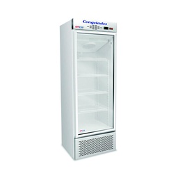 [EBT1] Exhibidora Vertical Baja Temperatura 500 Lts Acero Inox  - 1 Puerta de Vidrio con marco de Alumino - 4 Estantes - Equipo 1/3 HP